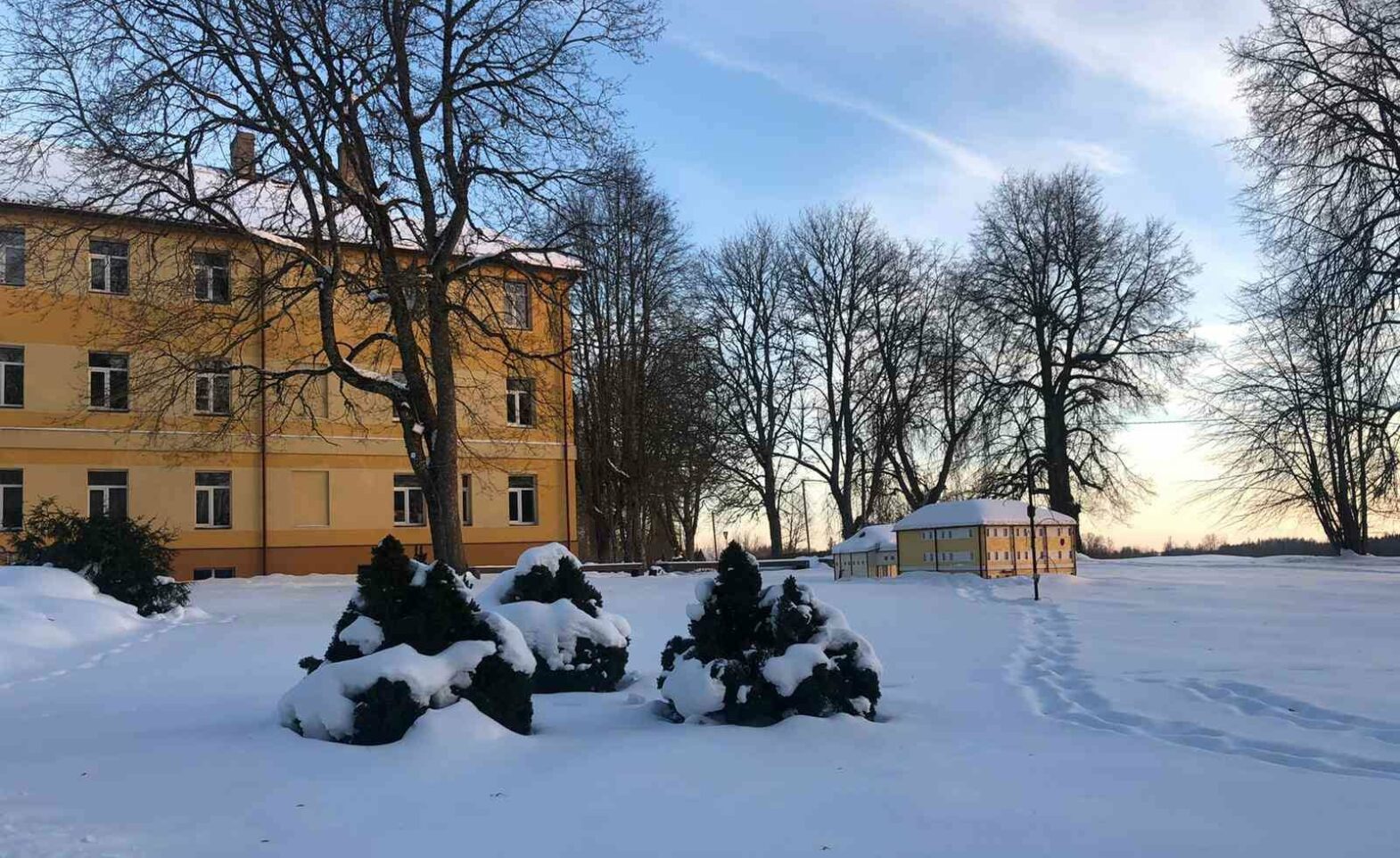 Birzgales pamatskolas ēka 2021.gada ziemā