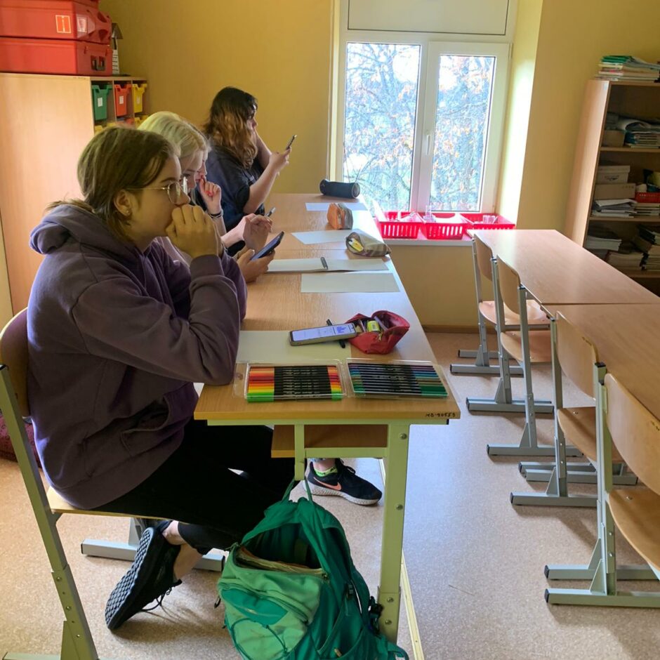 Skolēni Karjeras nedēļas pasākumā