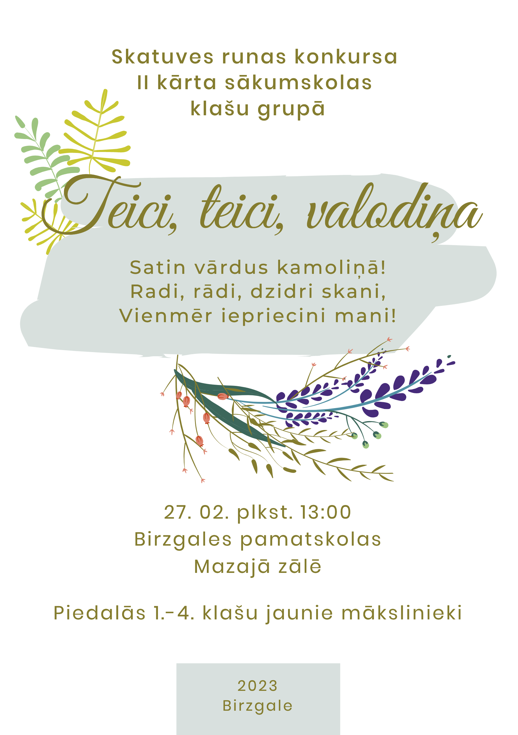 Sākumskolas skatuves runas konkurss