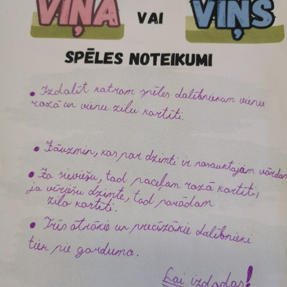 Spēles latviešu valodas stundās
