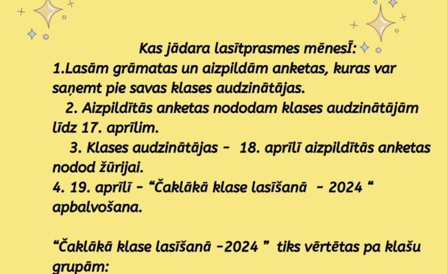 Čaklākā klase lasīšanā
